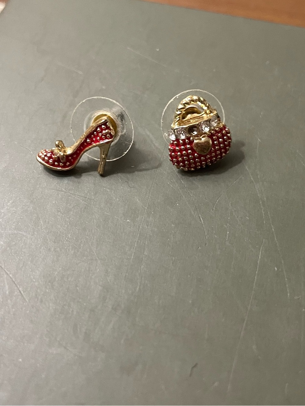 Kate Spade Red High Heel and Handbag Stud Earrings - Women's Fashion Jewelry